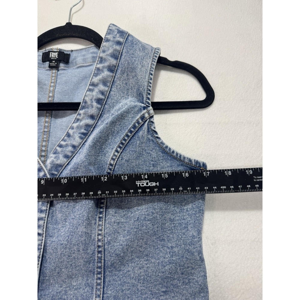 Frye Denim Dress Sz M Womens Summer Boho Preppy Festival Mini - Picture 7 of 7